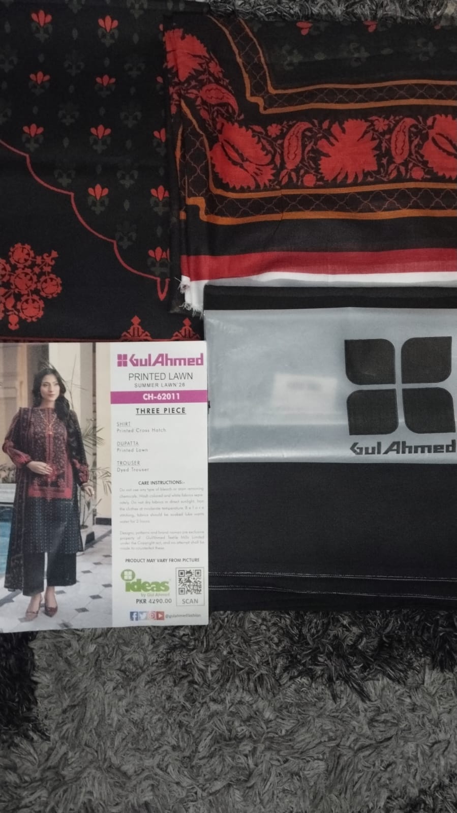Gul Ahmed Printed Lawn 3 Piece