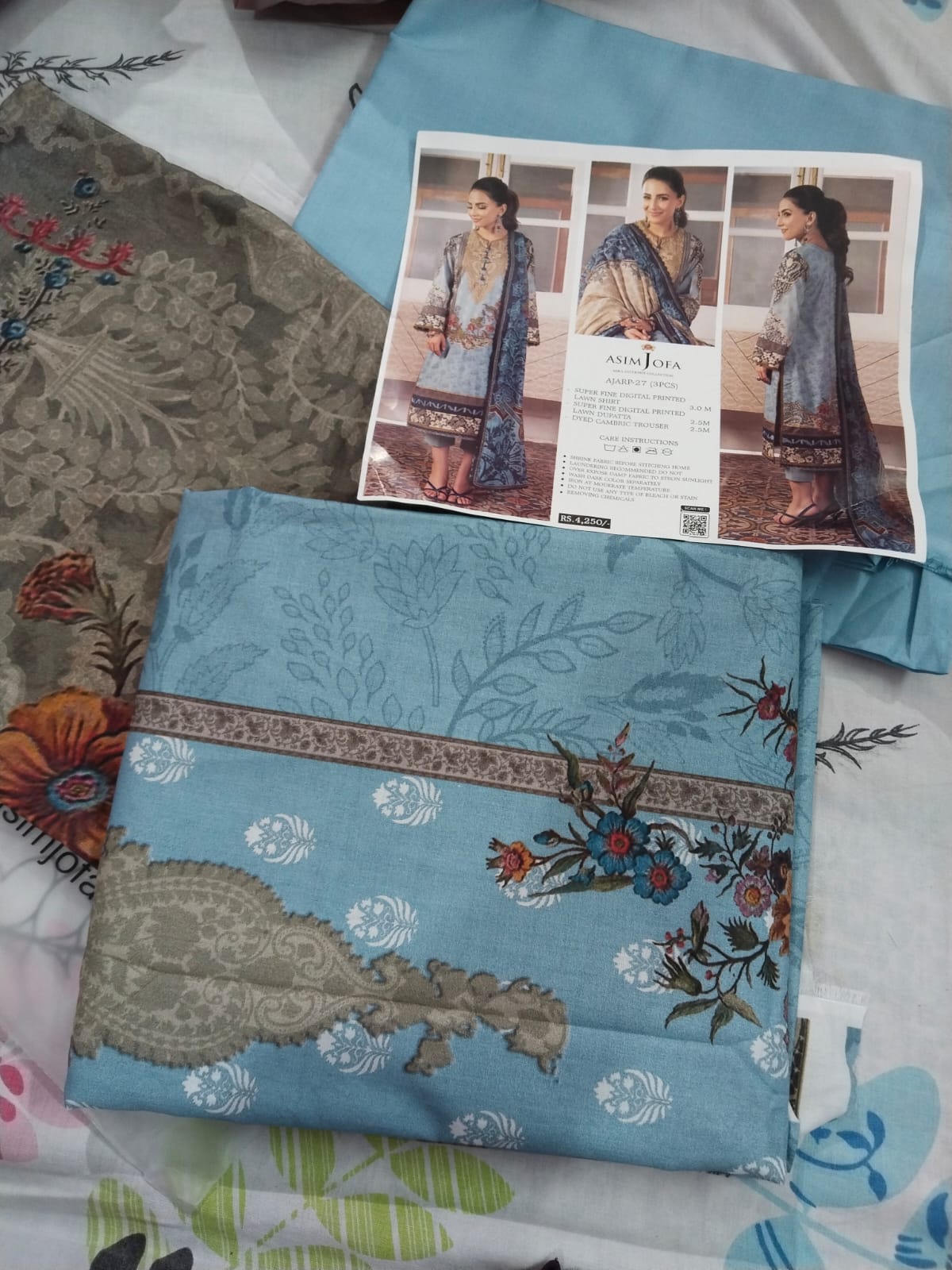Asim Jofa AJBL-06 — 3-Piece Unstitched Digital Printed Lawn Suit