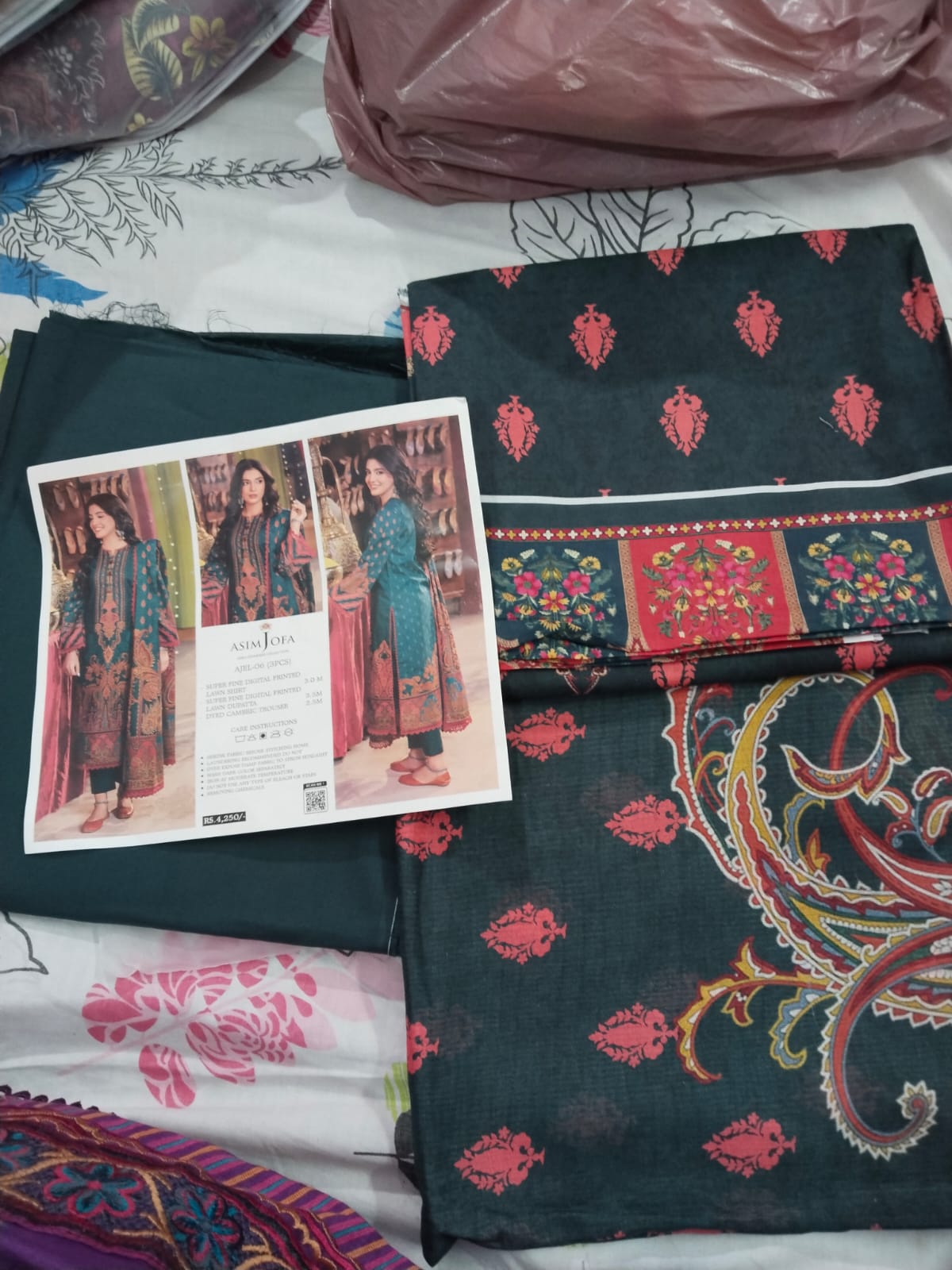 Asim Jofa AJBL-06 — 3-Piece Unstitched Digital Printed Lawn Suit
