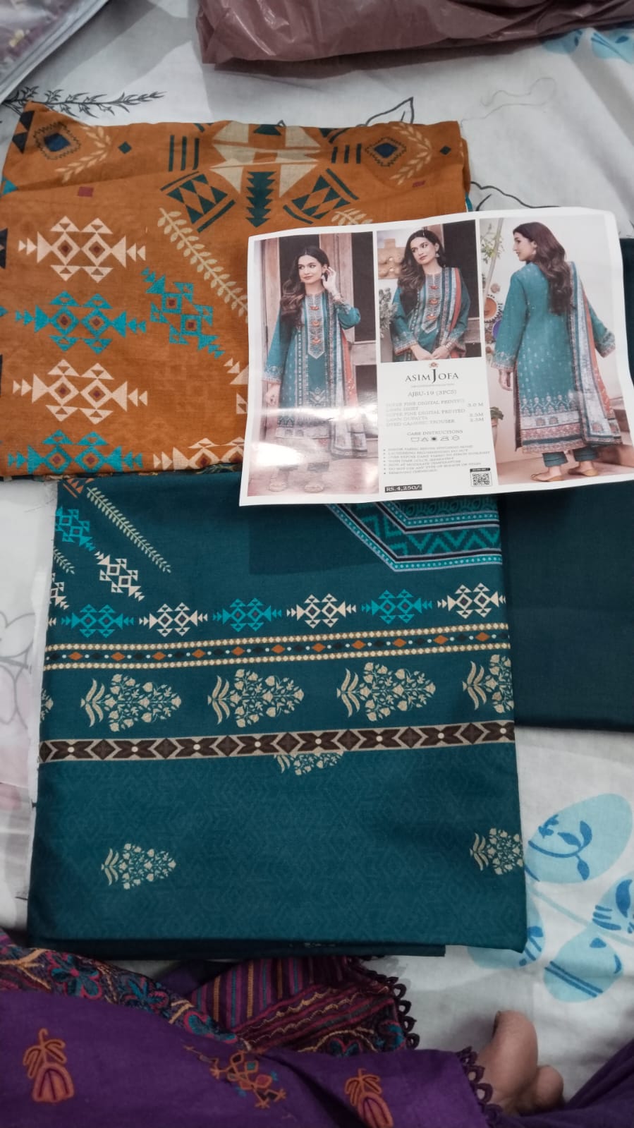 3-Piece Unstitched Digital Printed Lawn Suit