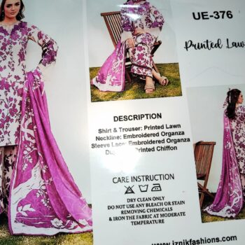 Iznik Embroidered  Lawn  3 Piece