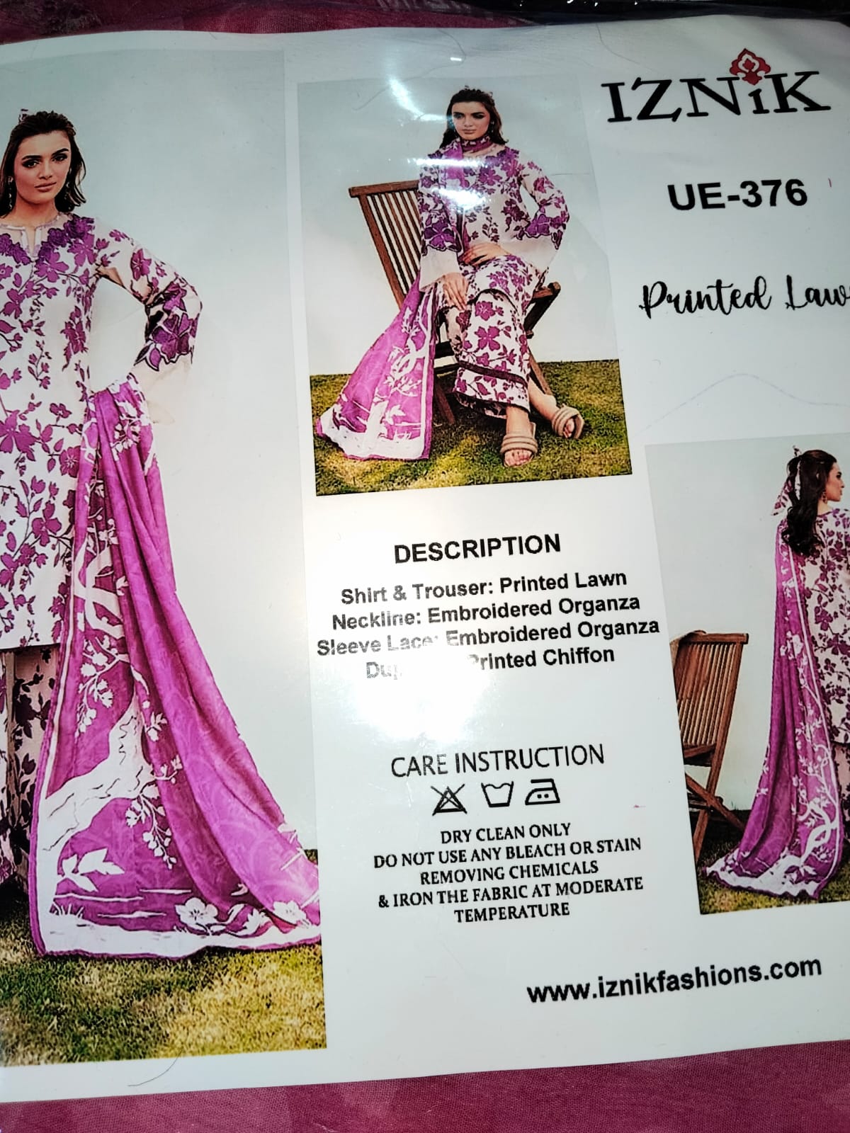 Iznik Embroidered  Lawn  3 Piece