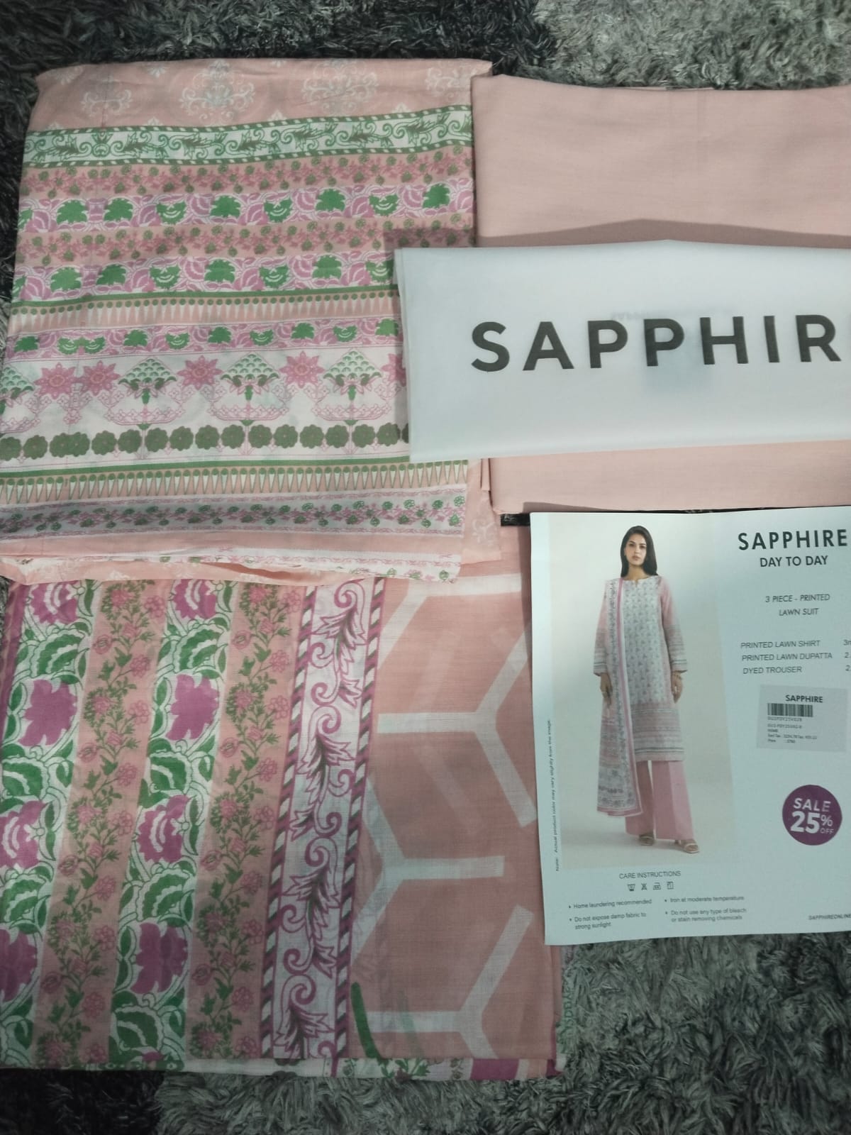 Sapphire 3 Piece Printed Suit