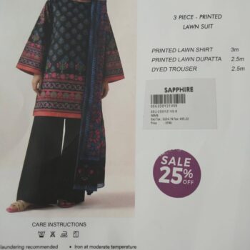 Sapphire Printed Lawn 3 Piece Suit