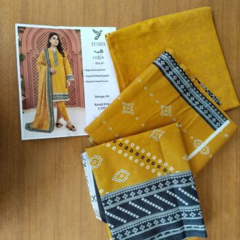 Yusha Printed Lawn 3 Piece Suit