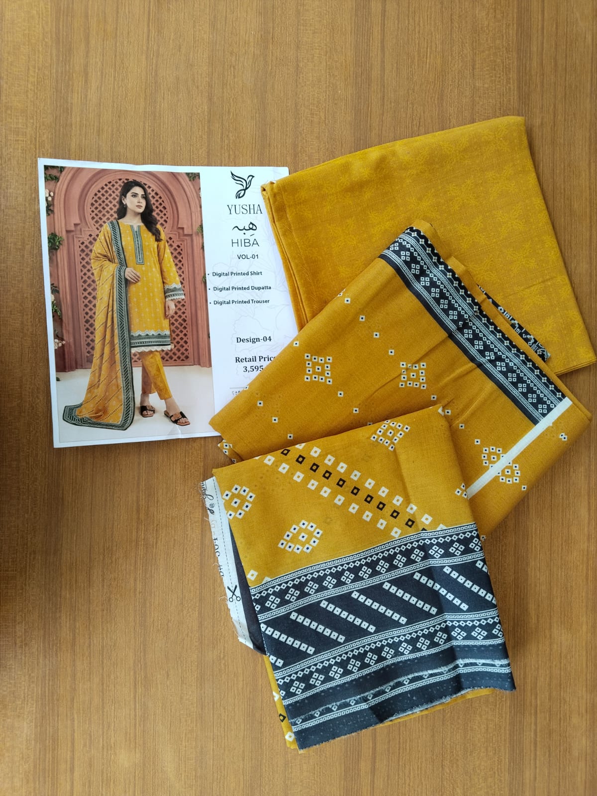 Yusha Printed Lawn 3 Piece Suit