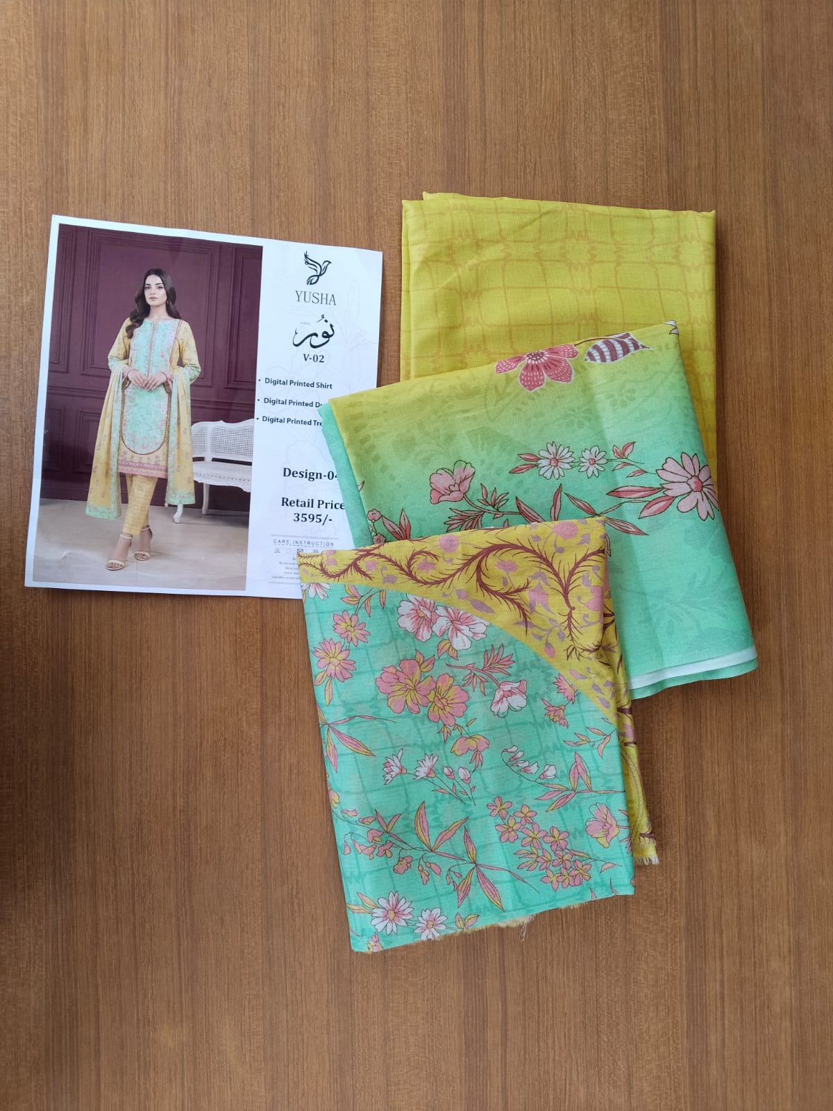 Yusha Printed Lawn 3 Piece Suit
