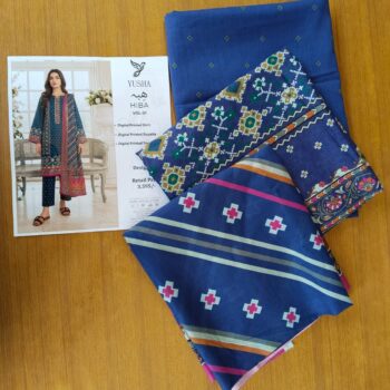 Yusha Printed Lawn 3 Piece Suit