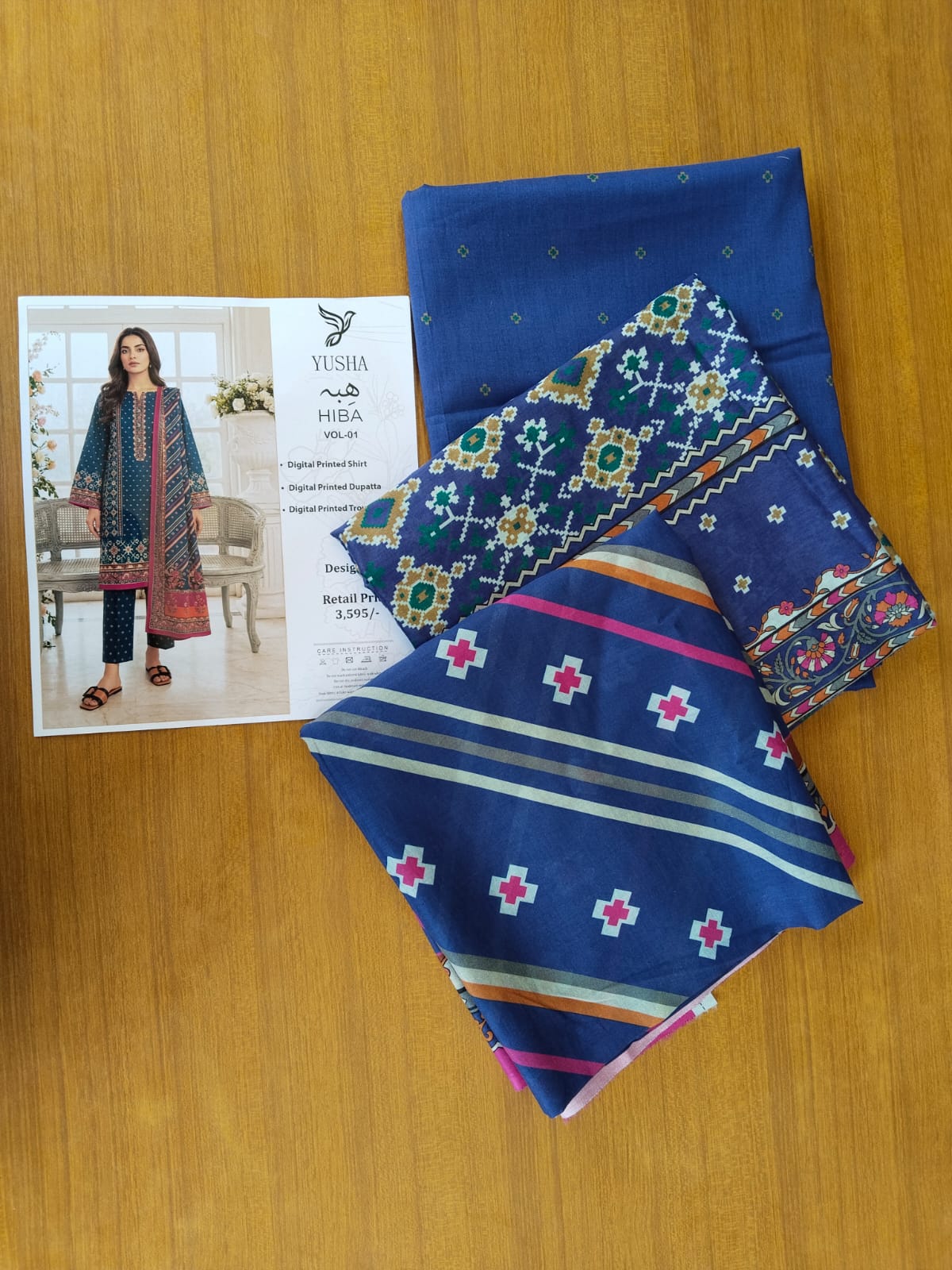 Yusha Printed Lawn 3 Piece Suit