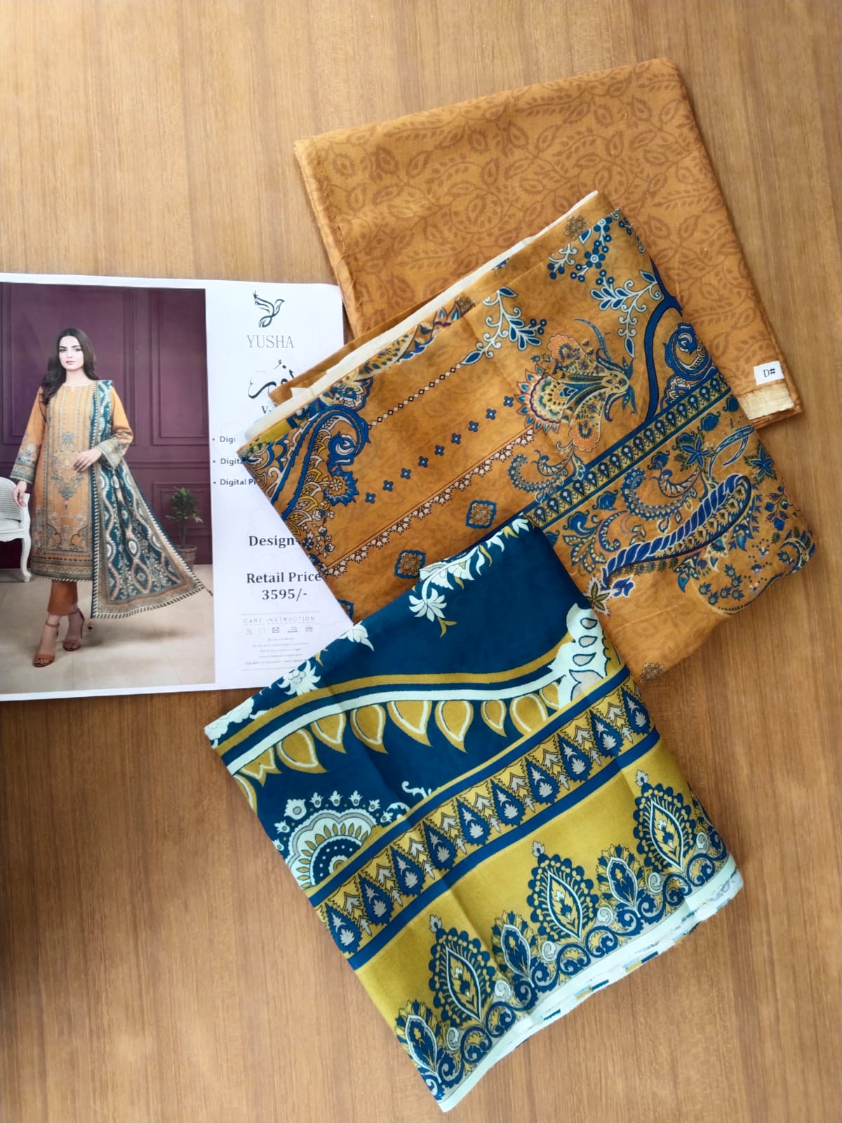 Yusha Printed Lawn 3 Piece Suit